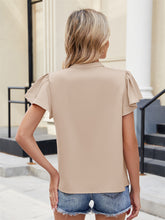 ZAFUL Womens Satin Tops Summer Short Sleeve Button V Neck Blouse Dressy Casual Silk Work Shirt